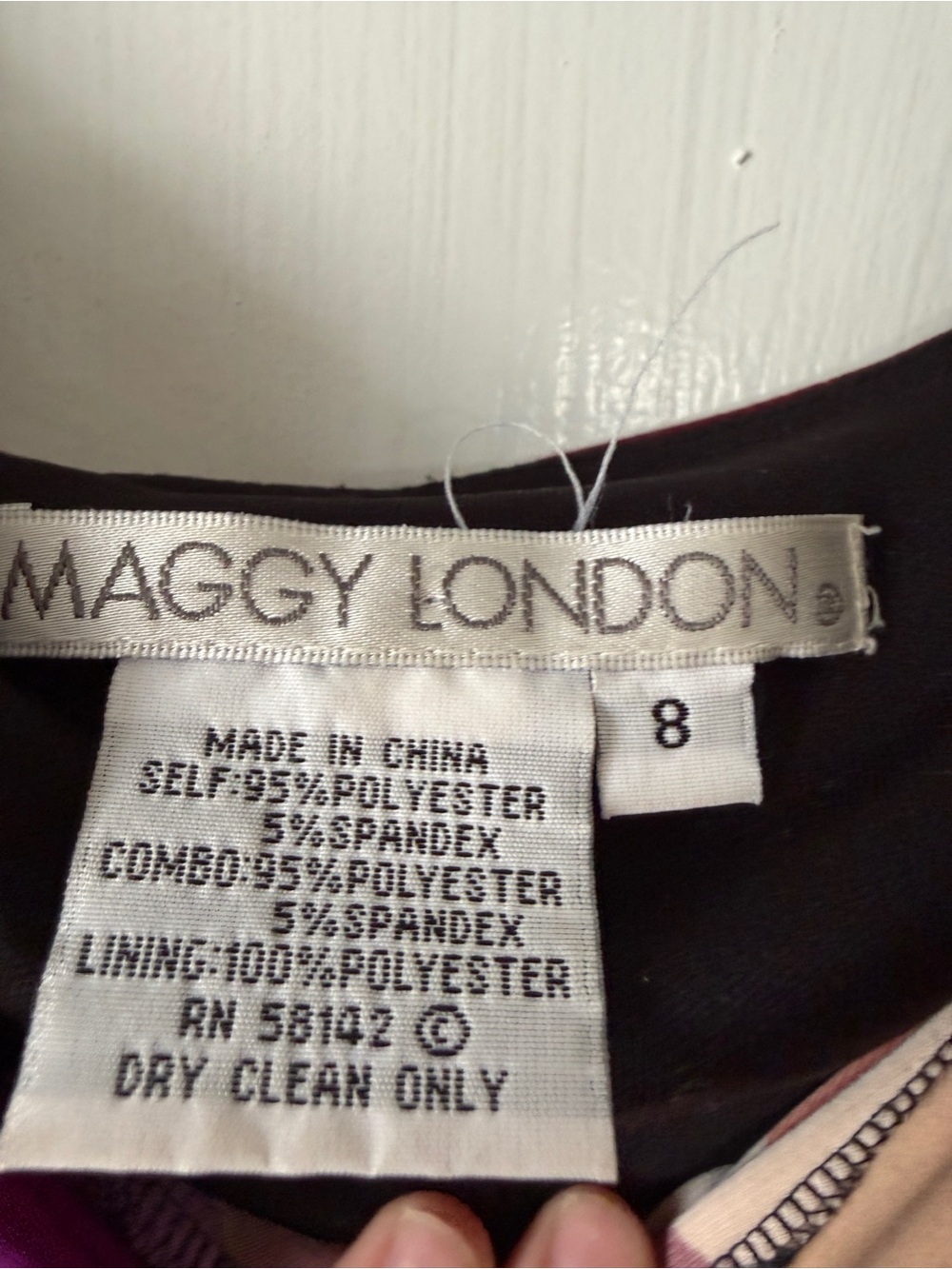 Maggy London Black Mini Dress with Red, Purple and Cream Floral Print size 8 - Picture 5 of 8
